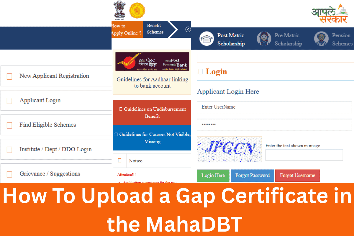 Upload a Gap Certificate in the MahaDBT Scholarship
