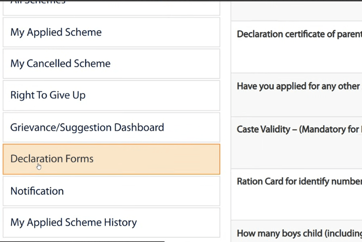Declaration form download 